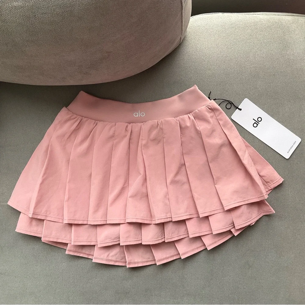 Alo Yoga Double Or Nothing Tennis Skirt Vintage Pink XS